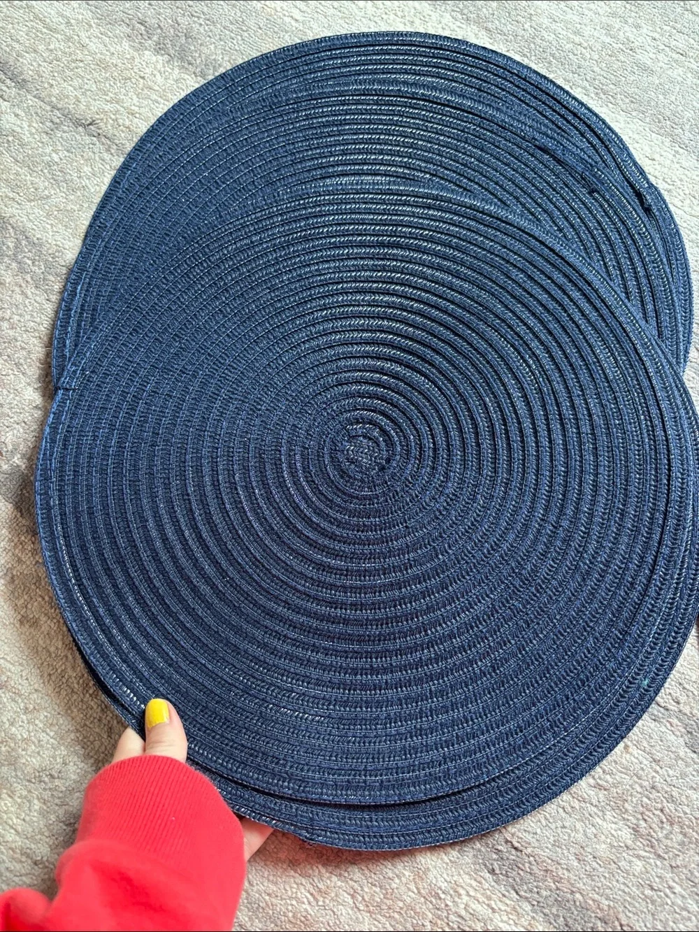 Blue Woven Round Placemats - All 12 included